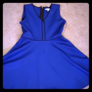 Reed Large Vibrant Flared blue dress